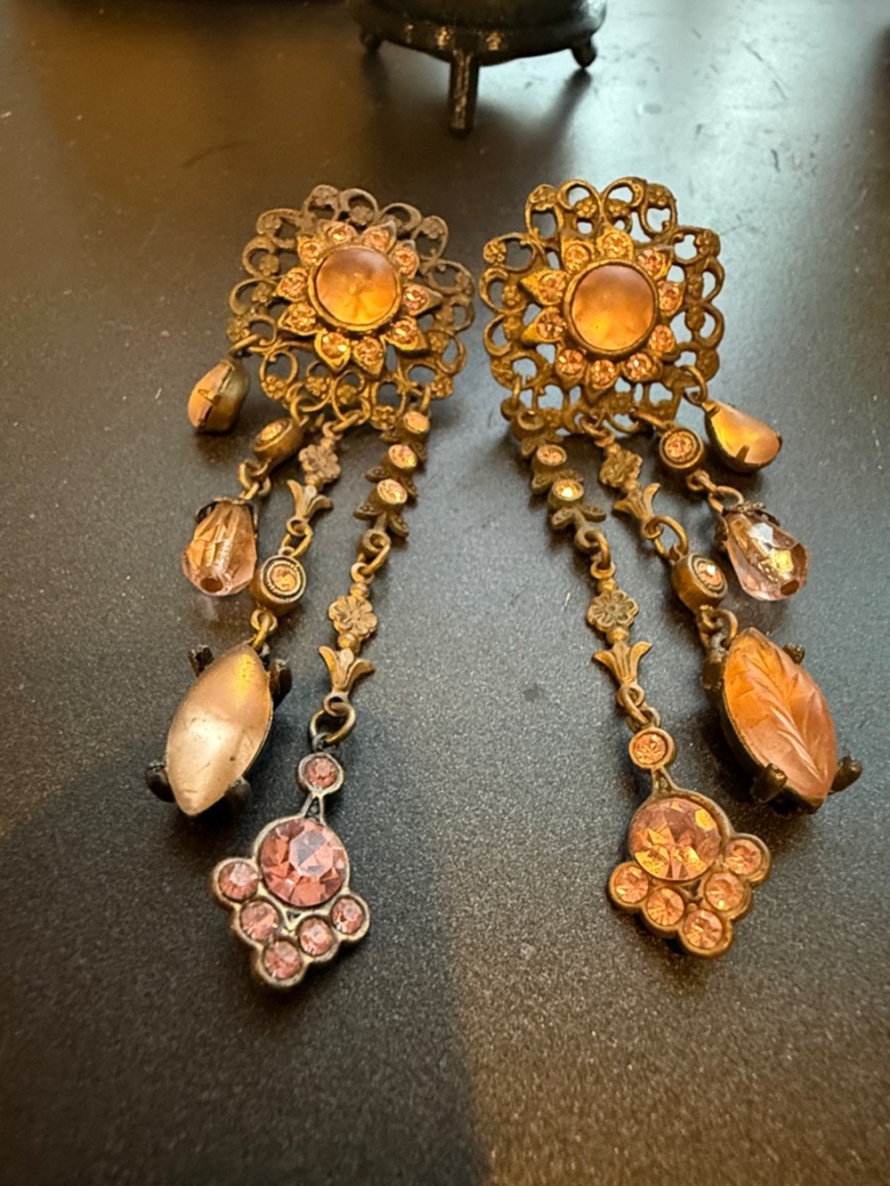 Vintage Pink Dangle Earrings